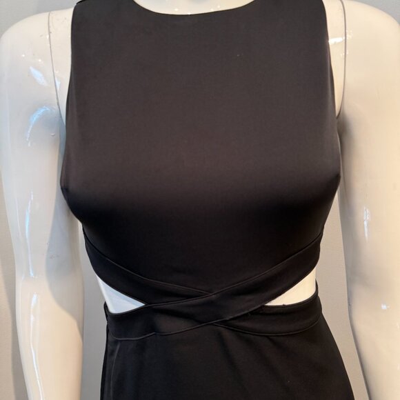 NWT Aritzia Babaton Cella Cutout Slip Dress XXS Black Sleek Minimalist Chic - Picture 11 of 11
